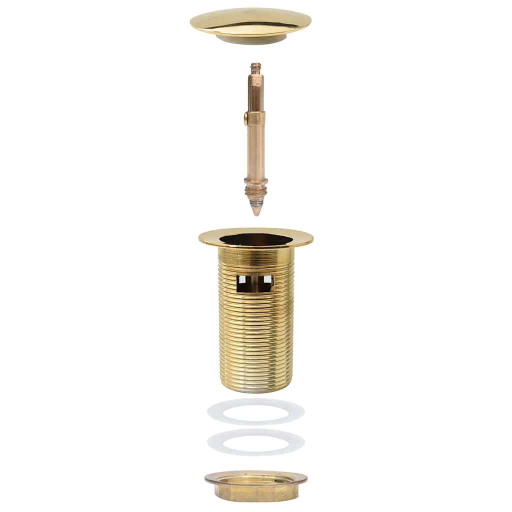 vidaXL Push Drain with Overflow Function Gold 6.4x6.4x9.1 cm