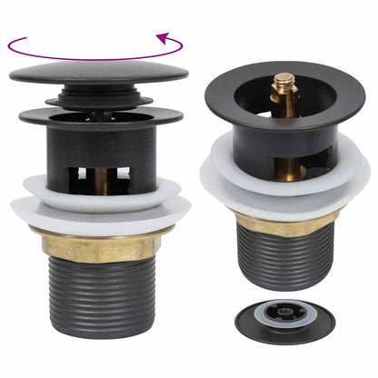 149058 vidaXL Push Drain with Overflow Function Grey 6,4x6,4x9,1 cm