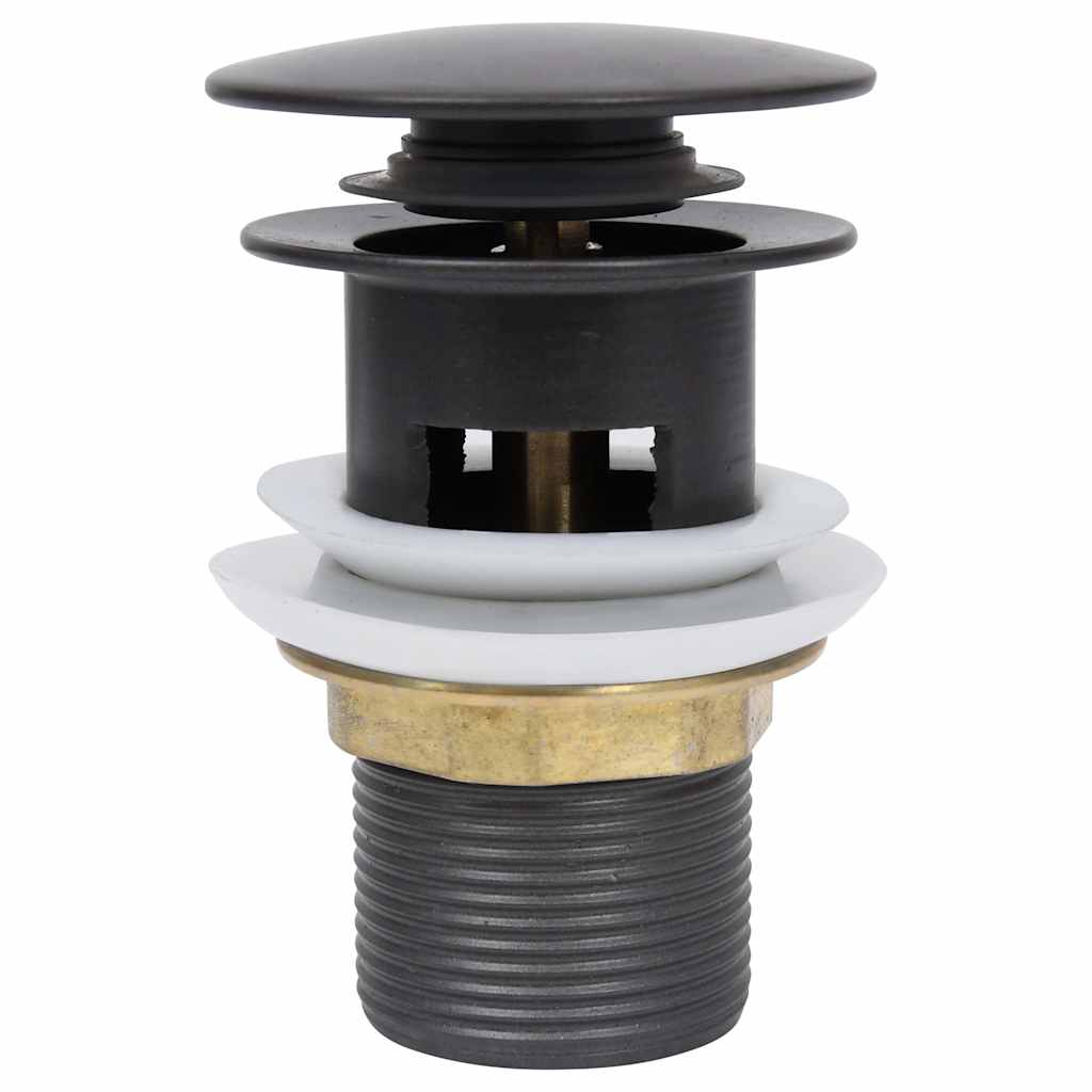 149058 vidaXL Push Drain with Overflow Function Grey 6,4x6,4x9,1 cm