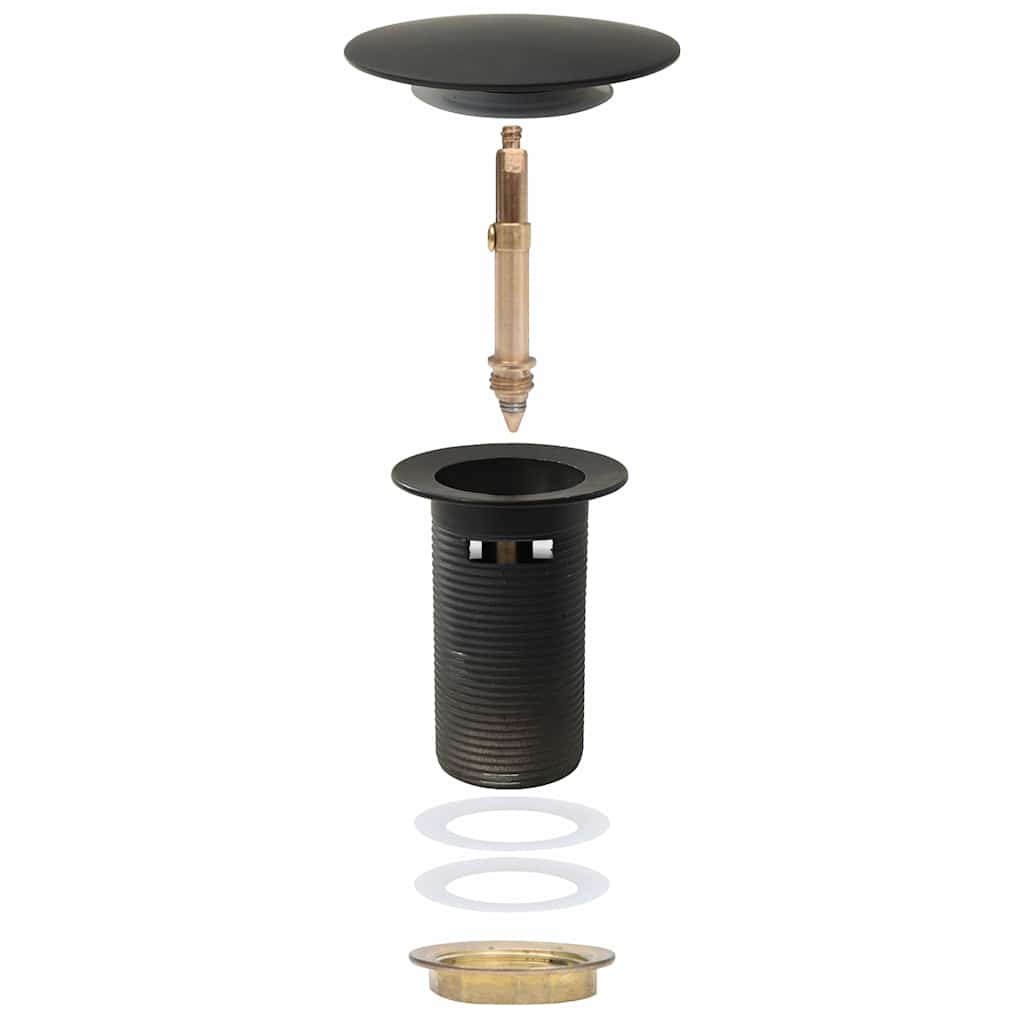 149058 vidaXL Push Drain with Overflow Function Grey 6,4x6,4x9,1 cm