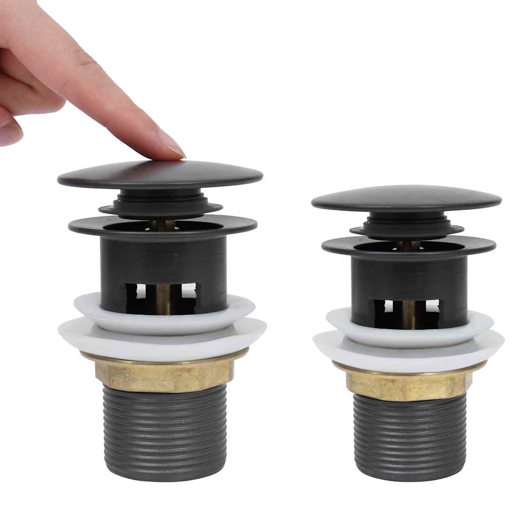 149058 vidaXL Push Drain with Overflow Function Grey 6,4x6,4x9,1 cm