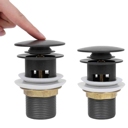 149058 vidaXL Push Drain with Overflow Function Grey 6,4x6,4x9,1 cm