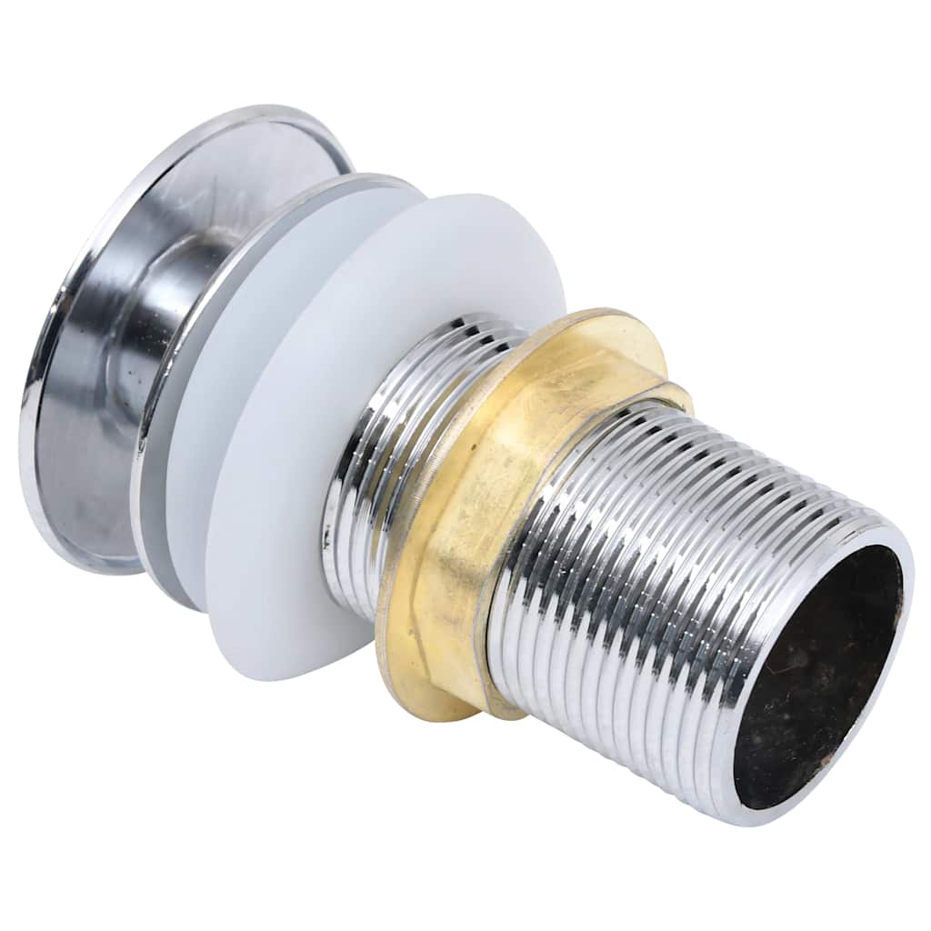 149059 vidaXL Push Drain with Overflow Function Silver 6,4x6,4x9,1 cm