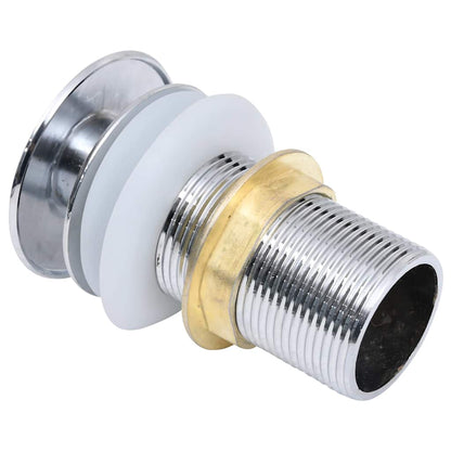 149059 vidaXL Push Drain with Overflow Function Silver 6,4x6,4x9,1 cm