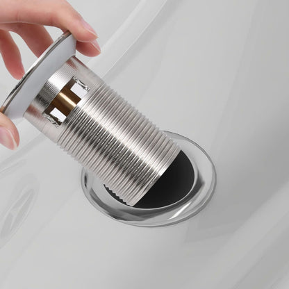 vidaXL Push Drain with Overflow Function Silver 6.4x6.4x9.1 cm