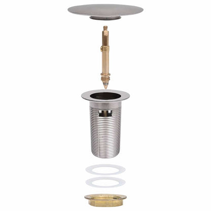 149059 vidaXL Push Drain with Overflow Function Silver 6,4x6,4x9,1 cm