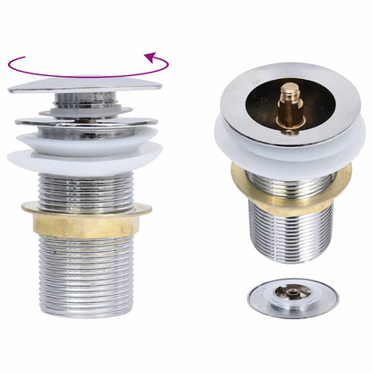 149060 vidaXL Push Drain without Overflow Function Chrome 6,4x6,4x9,1 cm