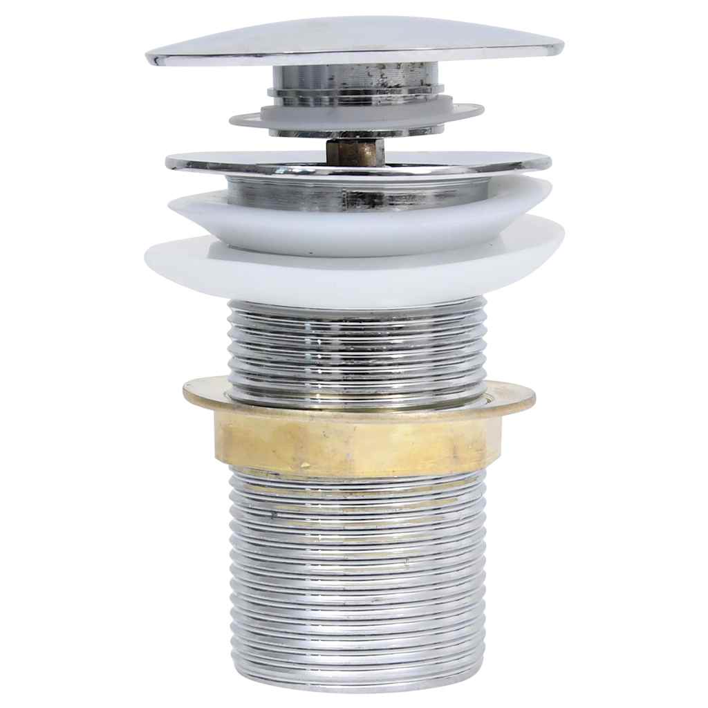 149060 vidaXL Push Drain without Overflow Function Chrome 6,4x6,4x9,1 cm