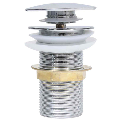 149060 vidaXL Push Drain without Overflow Function Chrome 6,4x6,4x9,1 cm