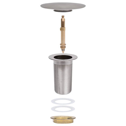vidaXL Push Drain without Overflow Function Chrome 6.4x6.4x9.1 cm