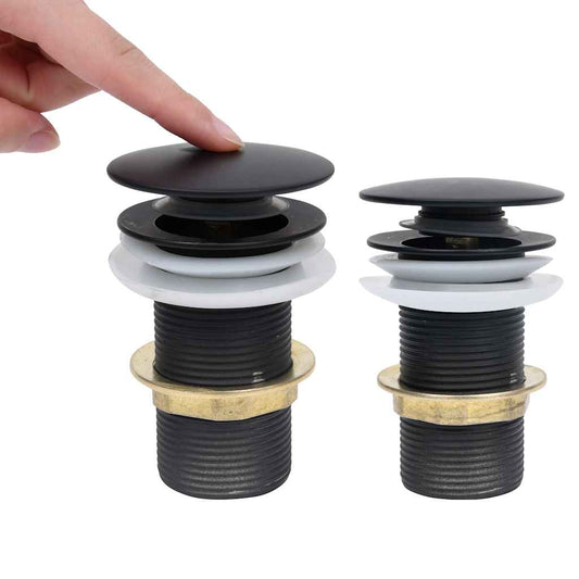 149061 vidaXL Push Drain without Overflow Function Black 6,4x6,4x9,1 cm