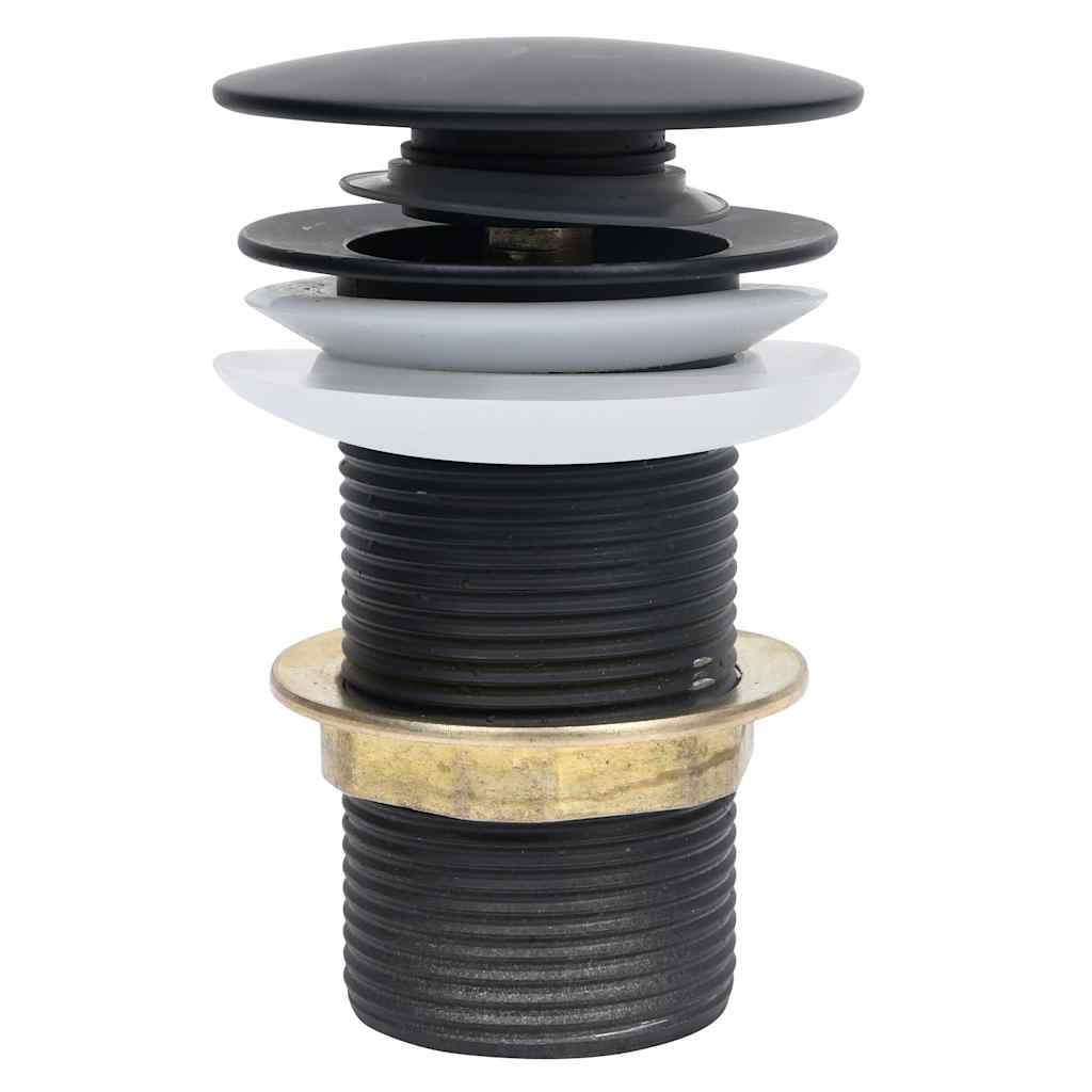 149061 vidaXL Push Drain without Overflow Function Black 6,4x6,4x9,1 cm