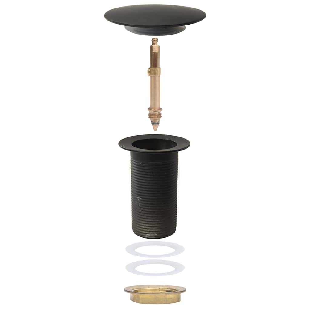 149061 vidaXL Push Drain without Overflow Function Black 6,4x6,4x9,1 cm