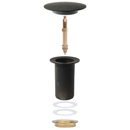 149061 vidaXL Push Drain without Overflow Function Black 6,4x6,4x9,1 cm