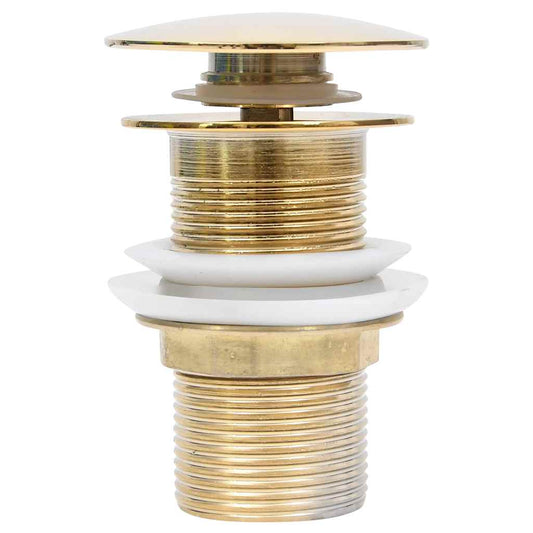 149062 vidaXL Push Drain without Overflow Function Gold 6,4x6,4x9,1 cm