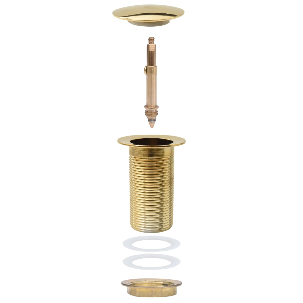 vidaXL Push Drain without Overflow Function Gold 6.4x6.4x9.1 cm