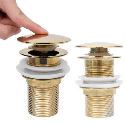 149062 vidaXL Push Drain without Overflow Function Gold 6,4x6,4x9,1 cm