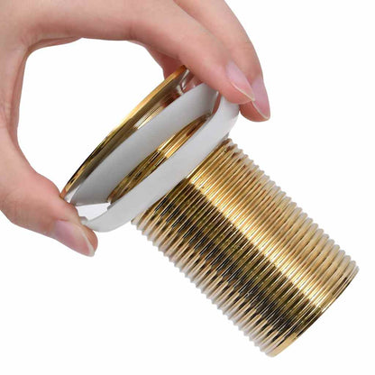 149062 vidaXL Push Drain without Overflow Function Gold 6,4x6,4x9,1 cm