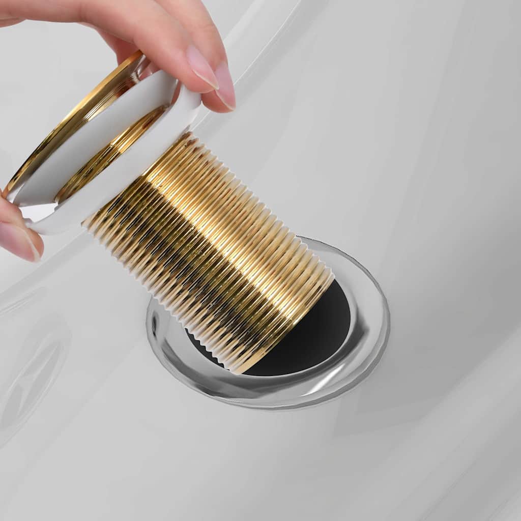 149062 vidaXL Push Drain without Overflow Function Gold 6,4x6,4x9,1 cm