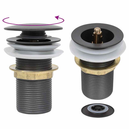 149063 vidaXL Push Drain without Overflow Function Grey 6,4x6,4x9,1 cm