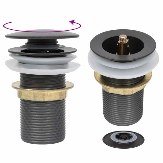 149063 vidaXL Push Drain without Overflow Function Grey 6,4x6,4x9,1 cm