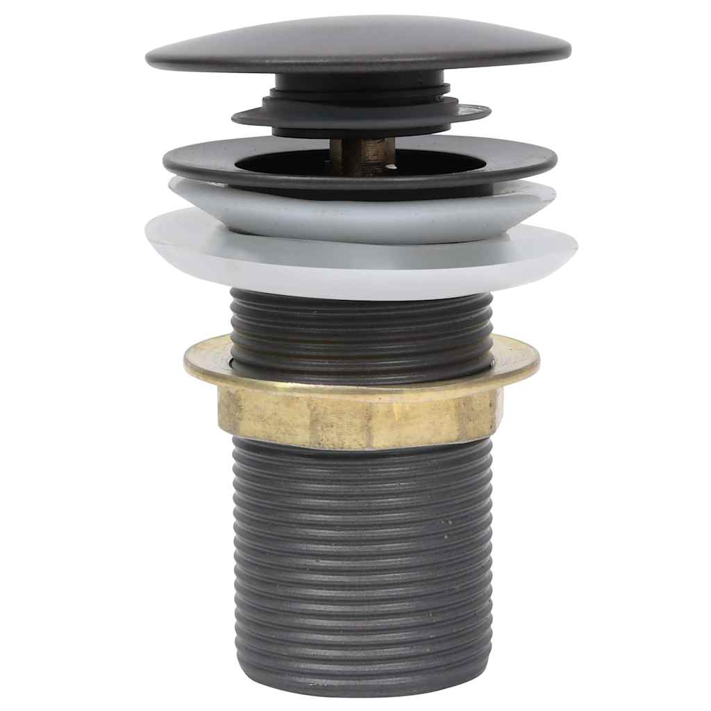 149063 vidaXL Push Drain without Overflow Function Grey 6,4x6,4x9,1 cm