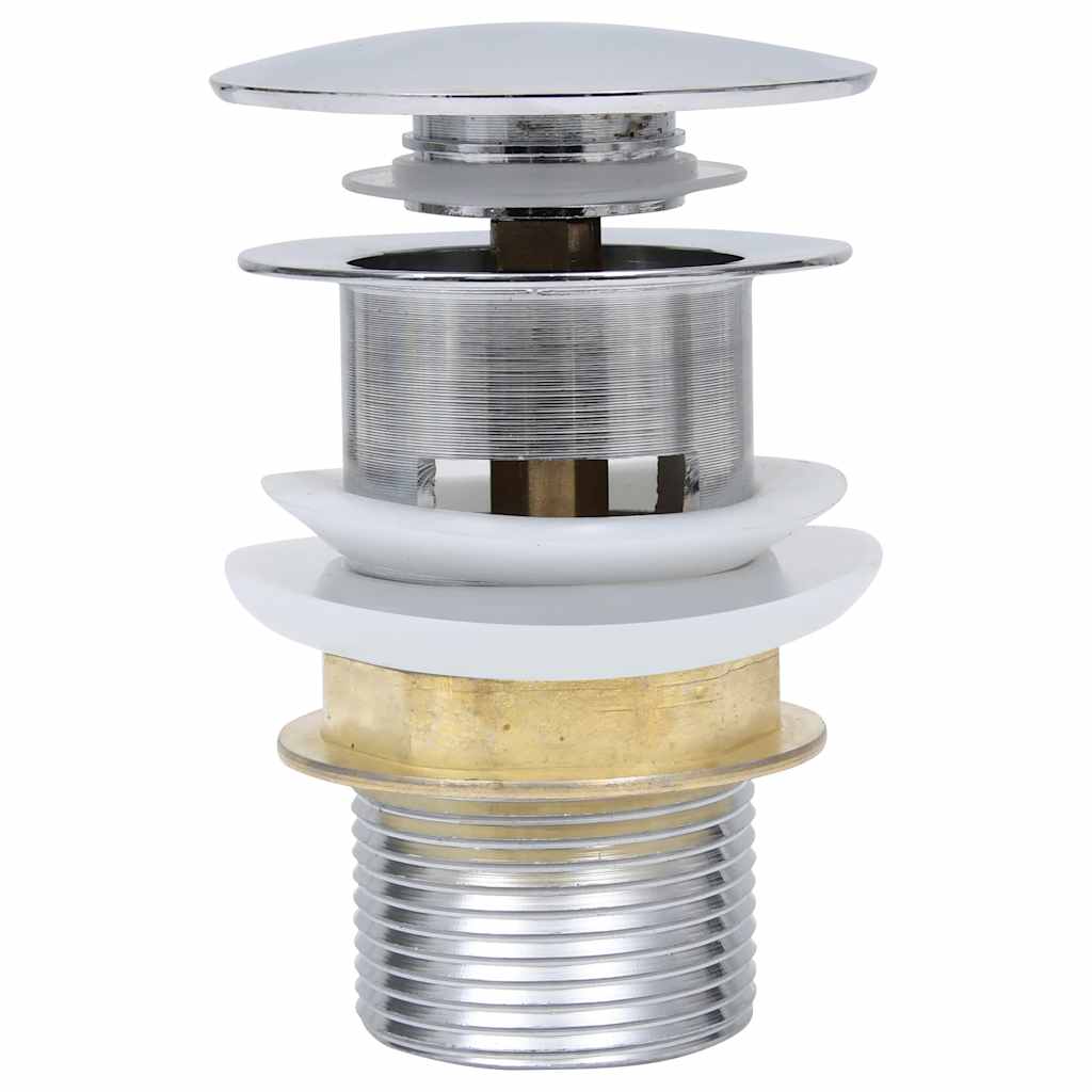 149064 vidaXL Push Drain without Overflow Function Silver 6,4x6,4x9,1 cm