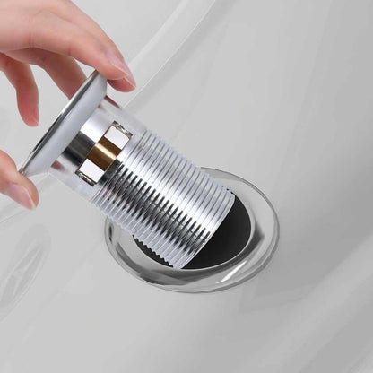 149064 vidaXL Push Drain without Overflow Function Silver 6,4x6,4x9,1 cm
