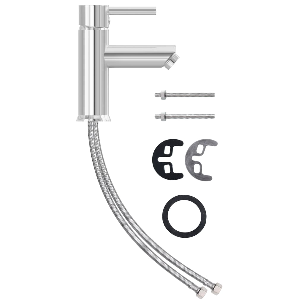vidaXL Bathroom Basin Faucet Chromed Finish 130x176 mm