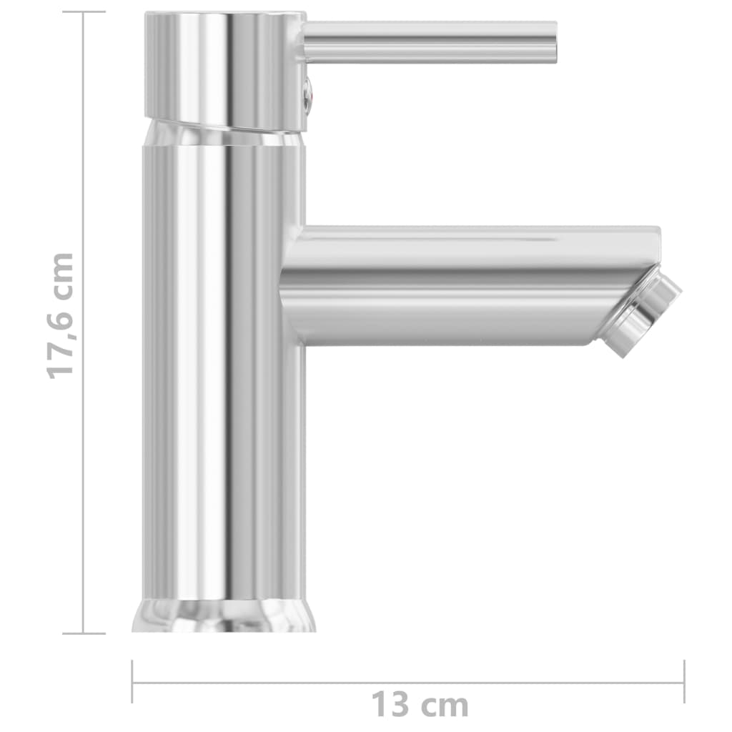 vidaXL Bathroom Basin Faucet Chromed Finish 130x176 mm