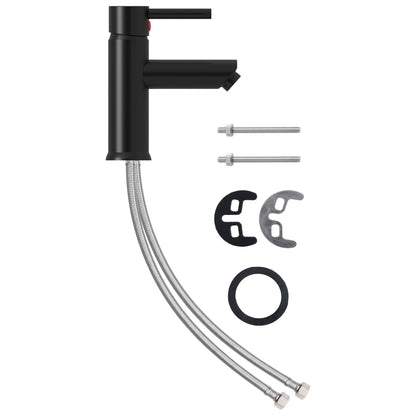 vidaXL Bathroom Basin Faucet Black 130x176 mm