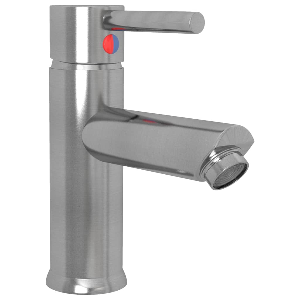 vidaXL Bathroom Basin Faucet Silver 130x176 mm