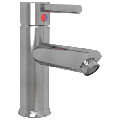 vidaXL Bathroom Basin Faucet Silver 130x176 mm