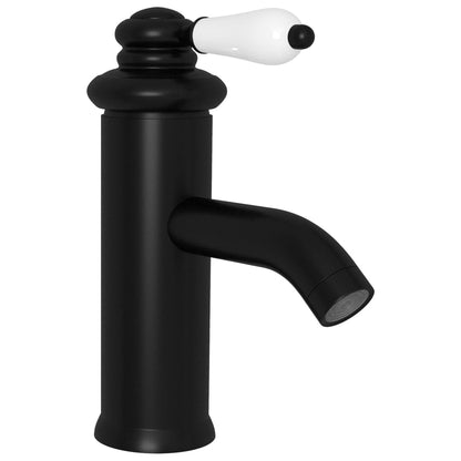 vidaXL Bathroom Basin Faucet Black 130x180 mm