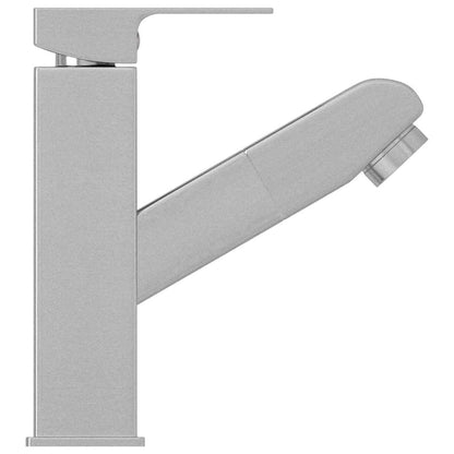 149079 vidaXL Bathroom Basin Faucet with Pull-out Function Silver 157x172 mm