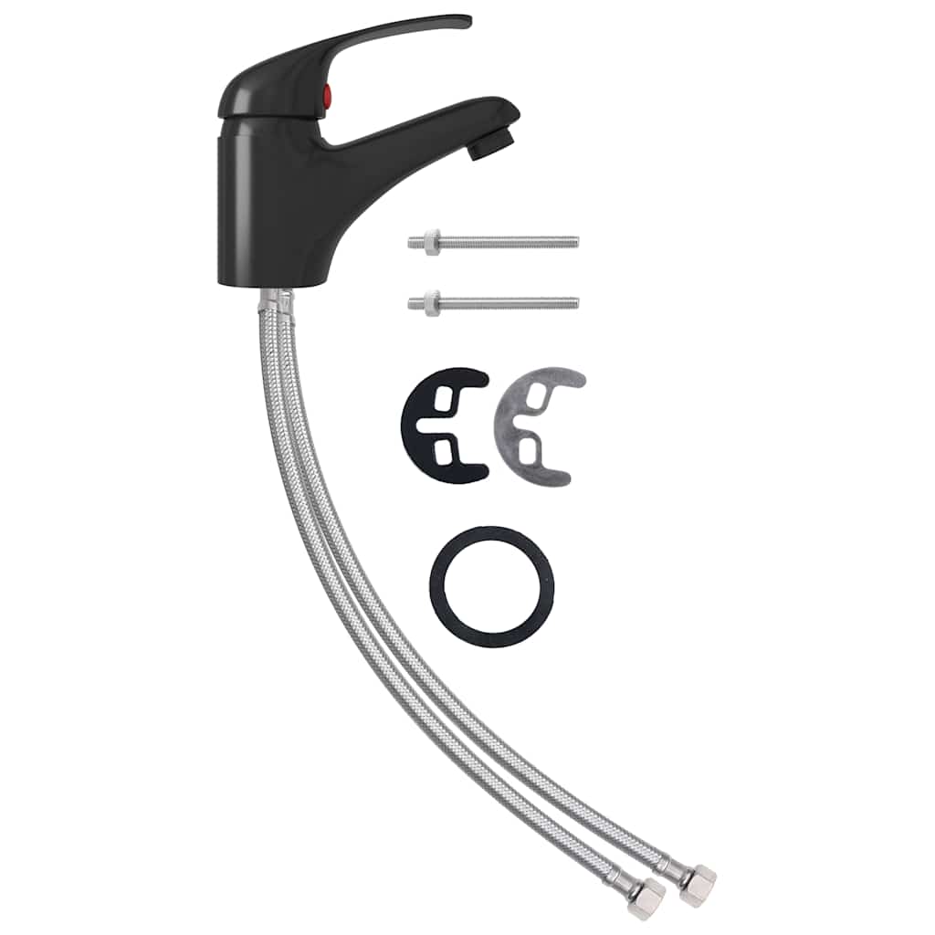 vidaXL Basin Mixer Tap Black 13x10 cm