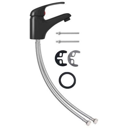 vidaXL Basin Mixer Tap Black 13x10 cm