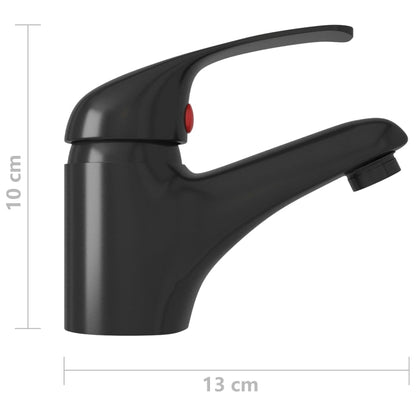 vidaXL Basin Mixer Tap Black 13x10 cm