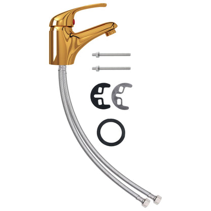 vidaXL Basin Mixer Tap Gold 13x10 cm