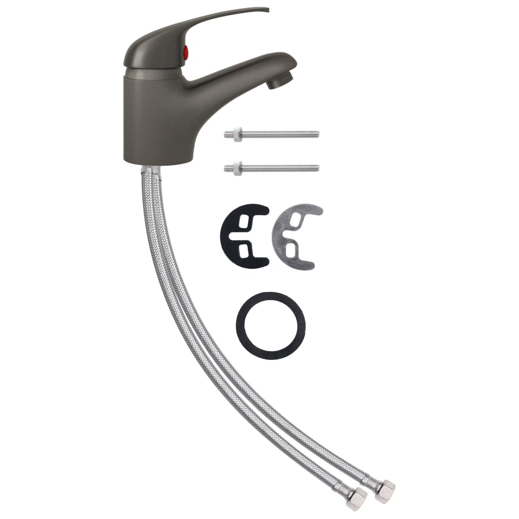 vidaXL Basin Mixer Tap Grey 13x10 cm