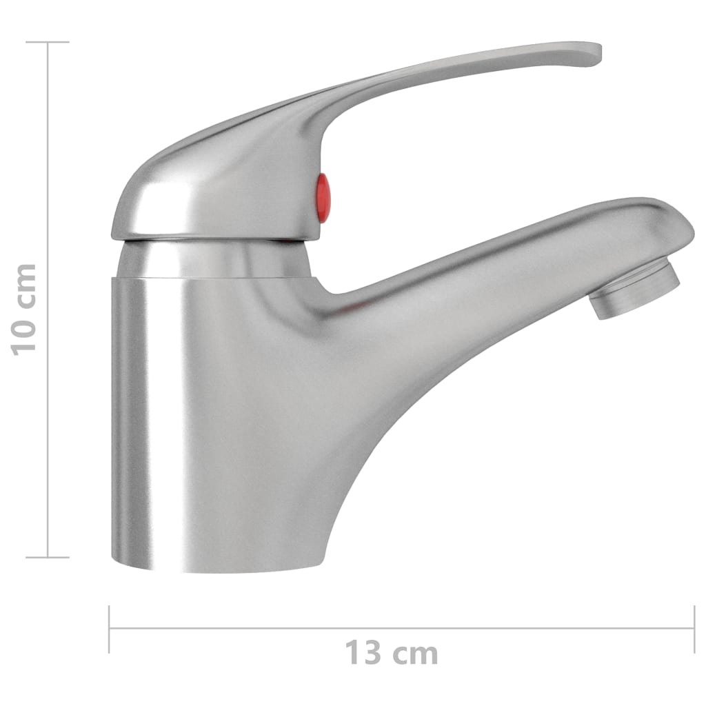 vidaXL Basin Mixer Tap Silver 13x10 cm