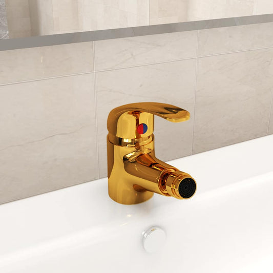 149085 vidaXL Bathroom Bidet Mixer Tap Gold 13x12 cm