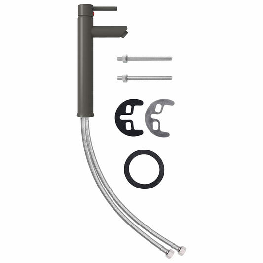 149090 vidaXL Bathroom Mixer Tap Grey 12x30 cm