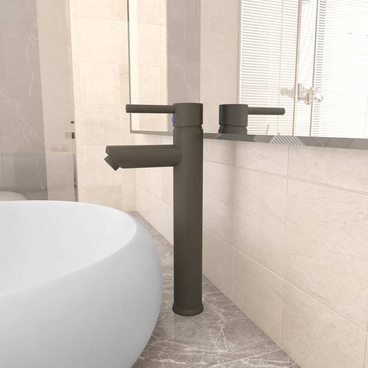 149090 vidaXL Bathroom Mixer Tap Grey 12x30 cm