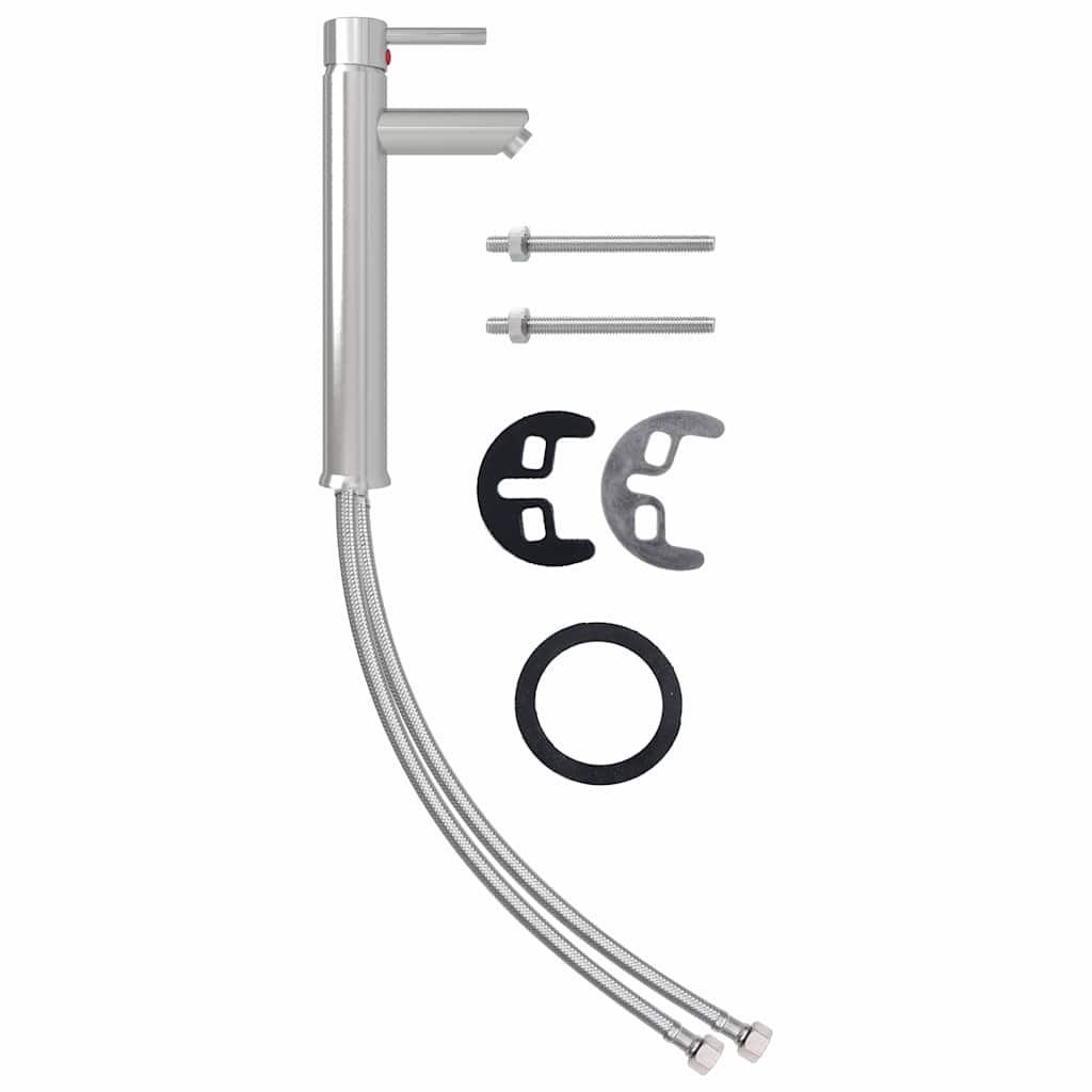 149091 vidaXL Bathroom Mixer Tap Silver 12x30 cm
