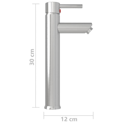 149091 vidaXL Bathroom Mixer Tap Silver 12x30 cm