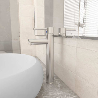 149091 vidaXL Bathroom Mixer Tap Silver 12x30 cm