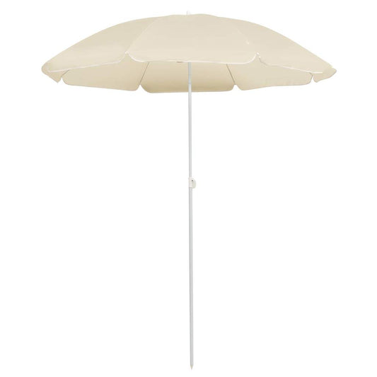 315537 vidaXL Garden Parasol with Steel Pole Sand 180 cm