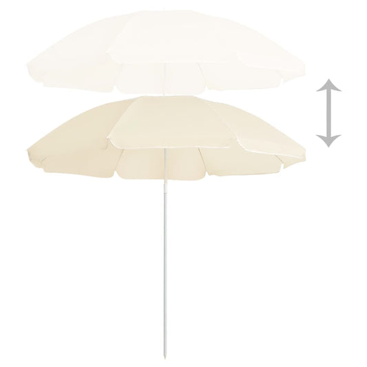 vidaXL Garden Parasol  with Steel Pole Sand 180 cm