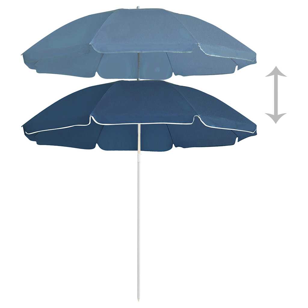 315541 vidaXL Garden Parasol with Steel Pole Blue 180 cm